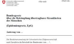 Teilrevision des Epidemiengesetzes