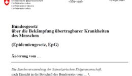 Teilrevision des Epidemiengesetzes