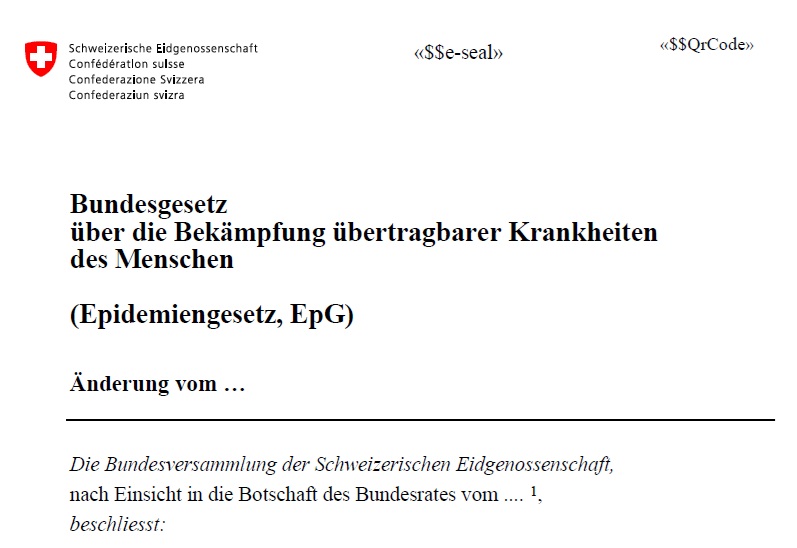Teilrevision des Epidemiengesetzes