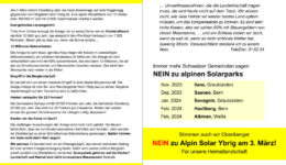 Flyer des Aktionsbündnis Urkantone,15.02.2024