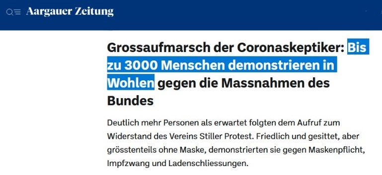 Dagegen der Bericht der Aargauer Zeitung vom 20.02.2021