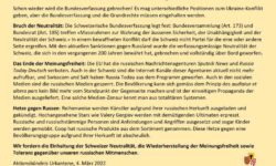 Nachtrag: Zum Vergleich die Neutralitätserklärung der Schweiz von 1939
