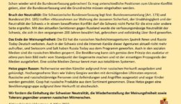 Nachtrag: Zum Vergleich die Neutralitätserklärung der Schweiz von 1939