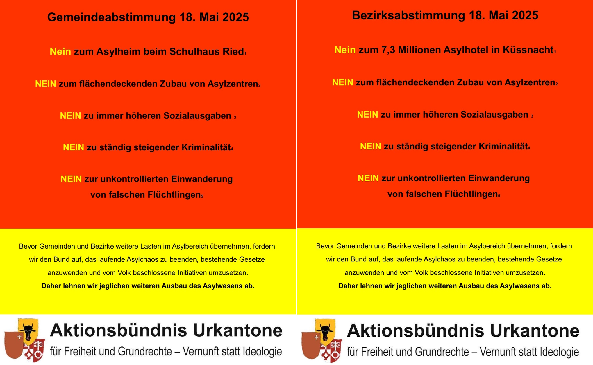 Gemeinde- und Bezirkabstimmung 18.Mai