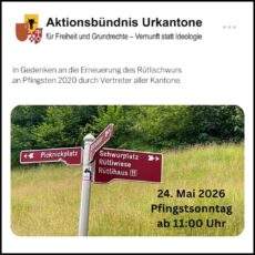 In Gedenken an die Erneuerung des Rütlischwurs an Pfingsten 2020 durch Vertreter aller Kantone