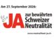 JA zur Neutralitätsinitiative JA zur Neutralitätsinitiative